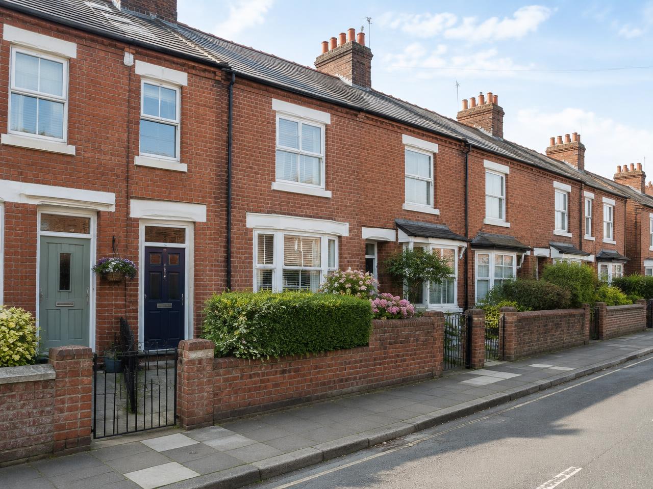 AI-generated image of British terraced homes